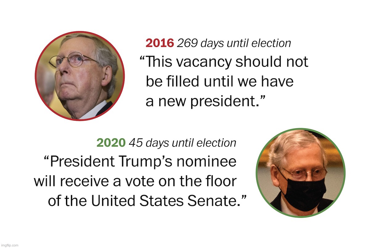 Mitch McConnell's blatant hypocrisy! | image tagged in memes,mitch mcconnell,hypocrisy,supreme court | made w/ Imgflip meme maker