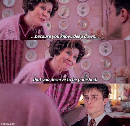Harry Potter deserve to be punished | image tagged in harry potter deserve to be punished | made w/ Imgflip meme maker