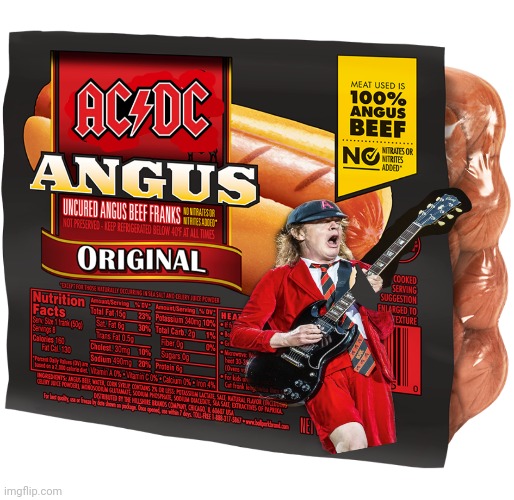 Let There be Beef | image tagged in acdc,guitar god,beef,hotdogs,rock music | made w/ Imgflip meme maker