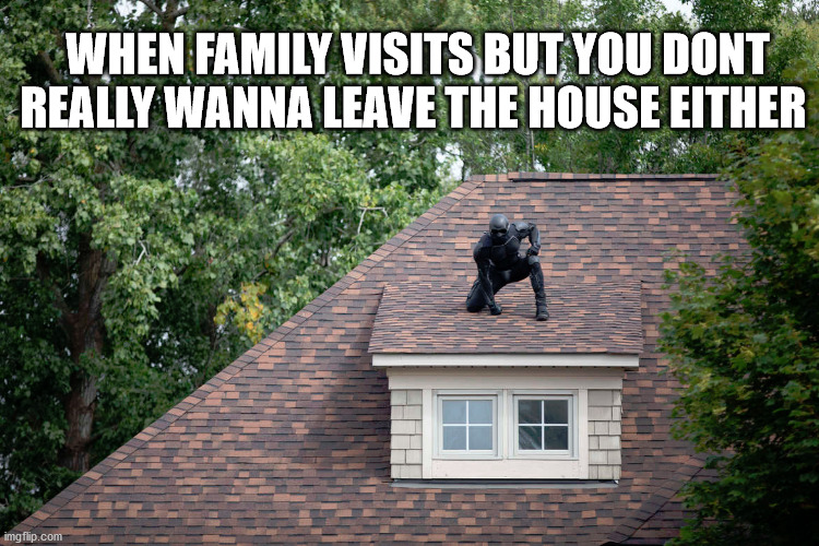WHEN FAMILY VISITS BUT YOU DONT REALLY WANNA LEAVE THE HOUSE EITHER | made w/ Imgflip meme maker