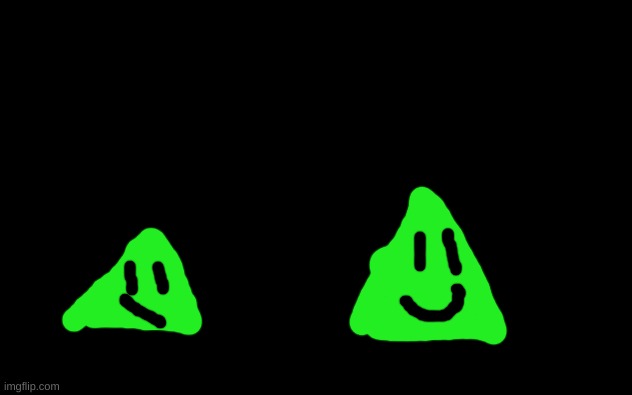 Younger and Older Lime the Triangle | image tagged in white screen | made w/ Imgflip meme maker