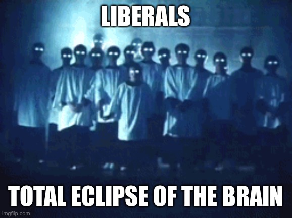 LIBERALS TOTAL ECLIPSE OF THE BRAIN | made w/ Imgflip meme maker
