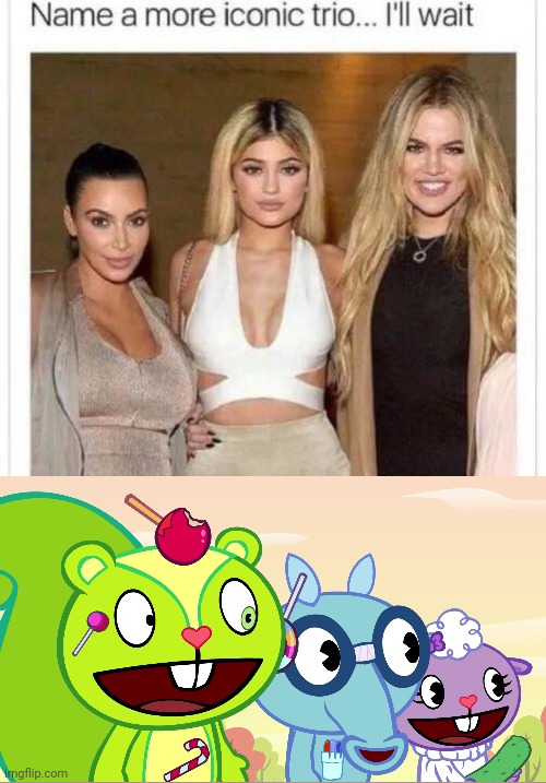 Name an iconic trios (HTF Version) | image tagged in name a more iconic trio,happy tree friends,memes,crossover,friendship,htf | made w/ Imgflip meme maker