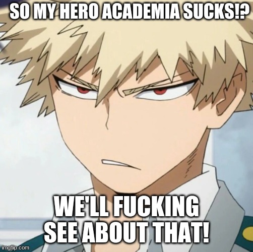 SO MY HERO ACADEMIA SUCKS!? WE'LL FUCKING SEE ABOUT THAT! | made w/ Imgflip meme maker