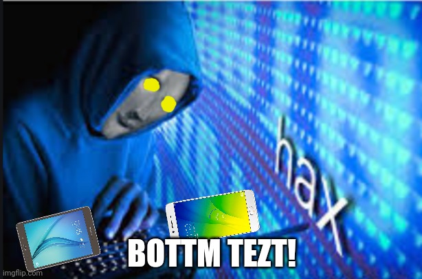 Hax | BOTTM TEZT! | image tagged in hax | made w/ Imgflip meme maker
