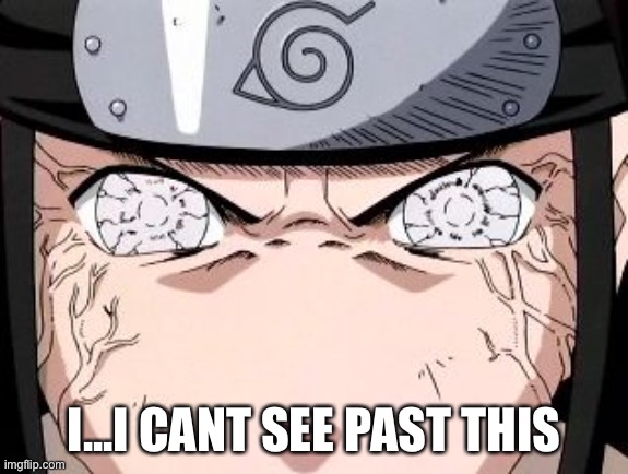 Neji | I...I CANT SEE PAST THIS | image tagged in neji | made w/ Imgflip meme maker