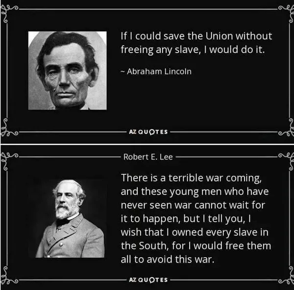 Abraham Lincoln VS Robert E Lee on slavery Blank Meme Template