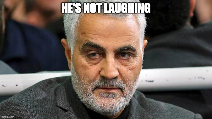 solemani | HE'S NOT LAUGHING | image tagged in solemani | made w/ Imgflip meme maker