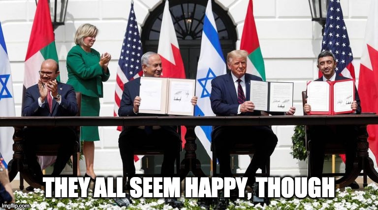 THEY ALL SEEM HAPPY, THOUGH | made w/ Imgflip meme maker
