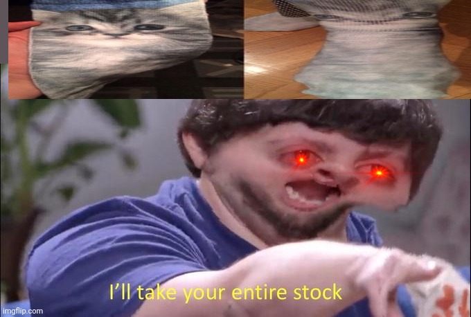 i'm not kidding,i want the entire stock of thoose socks,not cuz they cute but for the look | image tagged in jon tron ill take your entire stock,cat socks,cat | made w/ Imgflip meme maker