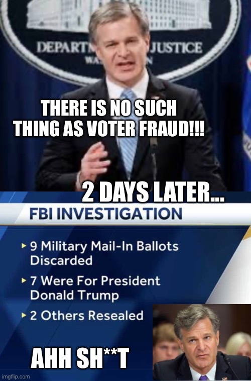 THERE IS NO SUCH THING AS VOTER FRAUD!!! 2 DAYS LATER... AHH SH**T | image tagged in political meme | made w/ Imgflip meme maker