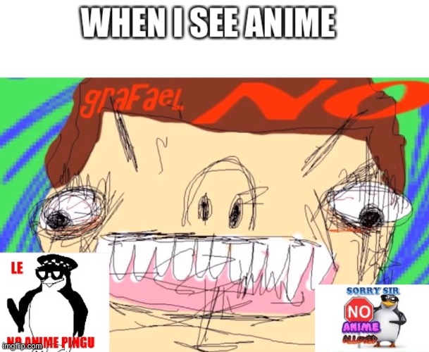 NO. | image tagged in garfield,no anime allowed,no anime,anti anime | made w/ Imgflip meme maker