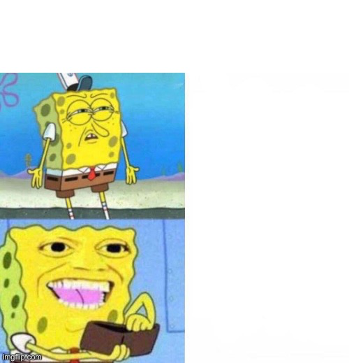 High Quality Spongebob Wallet meme Blank Meme Template