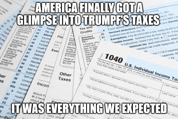 I am sure his supporters will scream "fake news."  that's what they do when confronted with truth. | AMERICA FINALLY GOT A GLIMPSE INTO TRUMPF'S TAXES; IT WAS EVERYTHING WE EXPECTED | image tagged in tax fraud,fraud,cheater in chief,fake president,magas | made w/ Imgflip meme maker