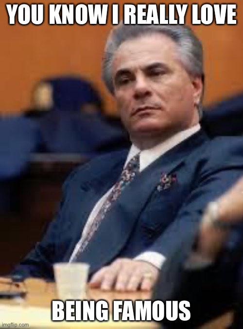 John Gotti | YOU KNOW I REALLY LOVE; BEING FAMOUS | image tagged in john gotti | made w/ Imgflip meme maker