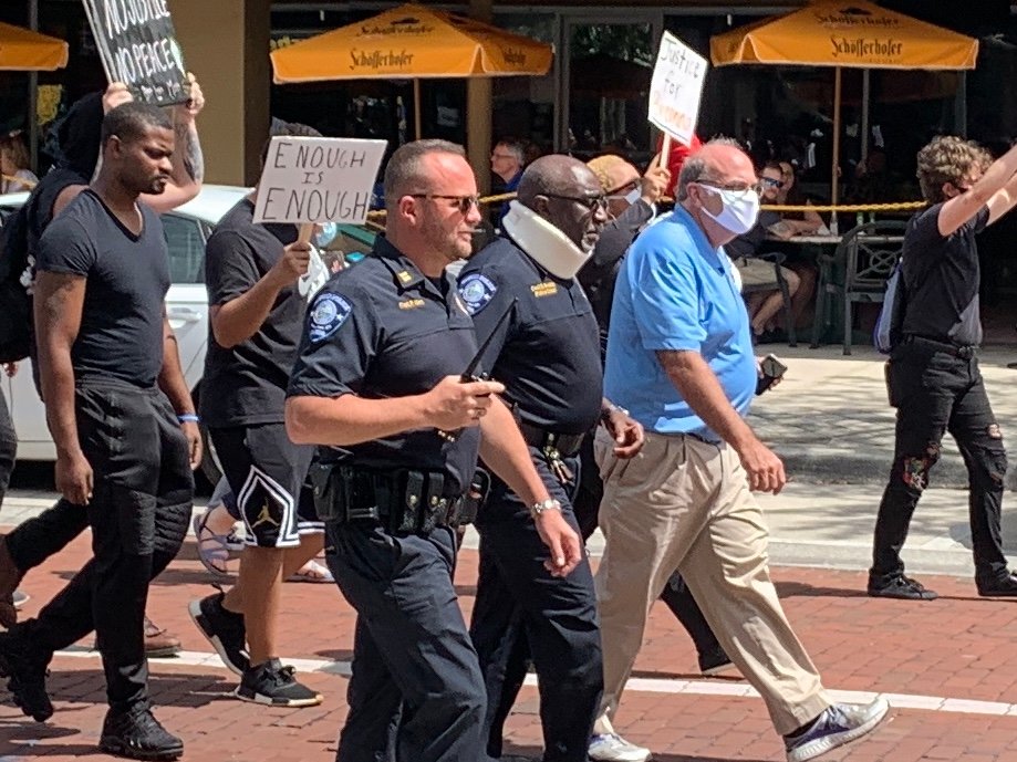 cops marching blm Blank Meme Template