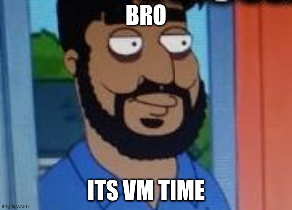 Muta and Peter | BRO; ITS VM TIME | image tagged in someordinarygamers,family guy | made w/ Imgflip meme maker