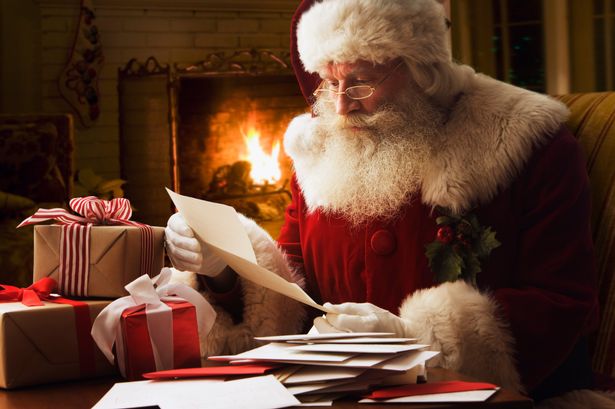 Santa reads letter Blank Meme Template