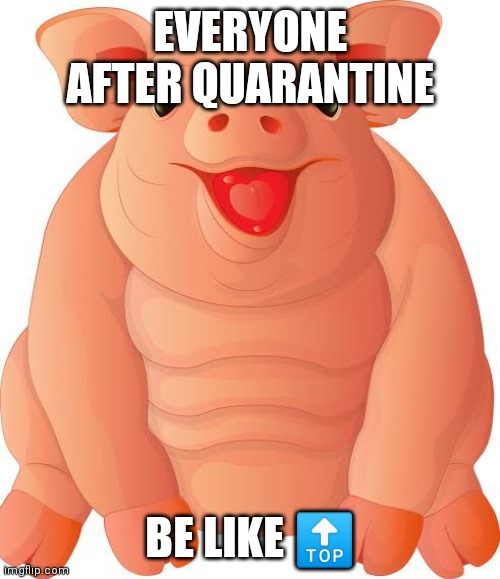 EVERYONE AFTER QUARANTINE; BE LIKE 🔝 | image tagged in piggy,quarantine,fat,funny | made w/ Imgflip meme maker