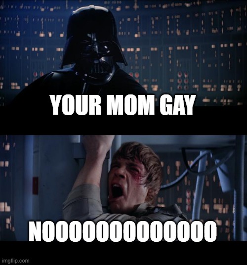 Star Wars No | YOUR MOM GAY; NOOOOOOOOOOOOO | image tagged in memes,star wars no | made w/ Imgflip meme maker
