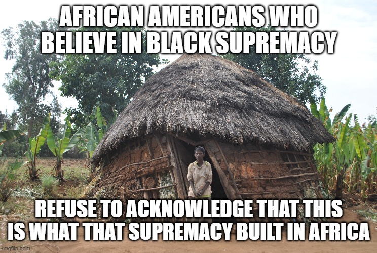 Black Lives don't Matter | AFRICAN AMERICANS WHO BELIEVE IN BLACK SUPREMACY; REFUSE TO ACKNOWLEDGE THAT THIS IS WHAT THAT SUPREMACY BUILT IN AFRICA | image tagged in blm,liberals,fear,supremacy | made w/ Imgflip meme maker