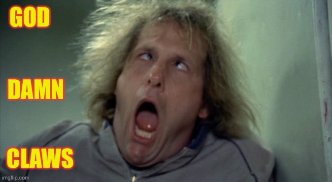 Scary Harry Meme | GOD CLAWS DAMN | image tagged in memes,scary harry | made w/ Imgflip meme maker