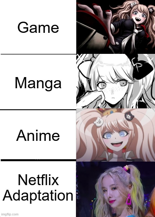 WHAT HAVE THEY DONE TO MEH WAIFU | Game; Manga; Anime; Netflix Adaptation | image tagged in memes,danganronpa,bruh,funny memes,funny,animeme | made w/ Imgflip meme maker
