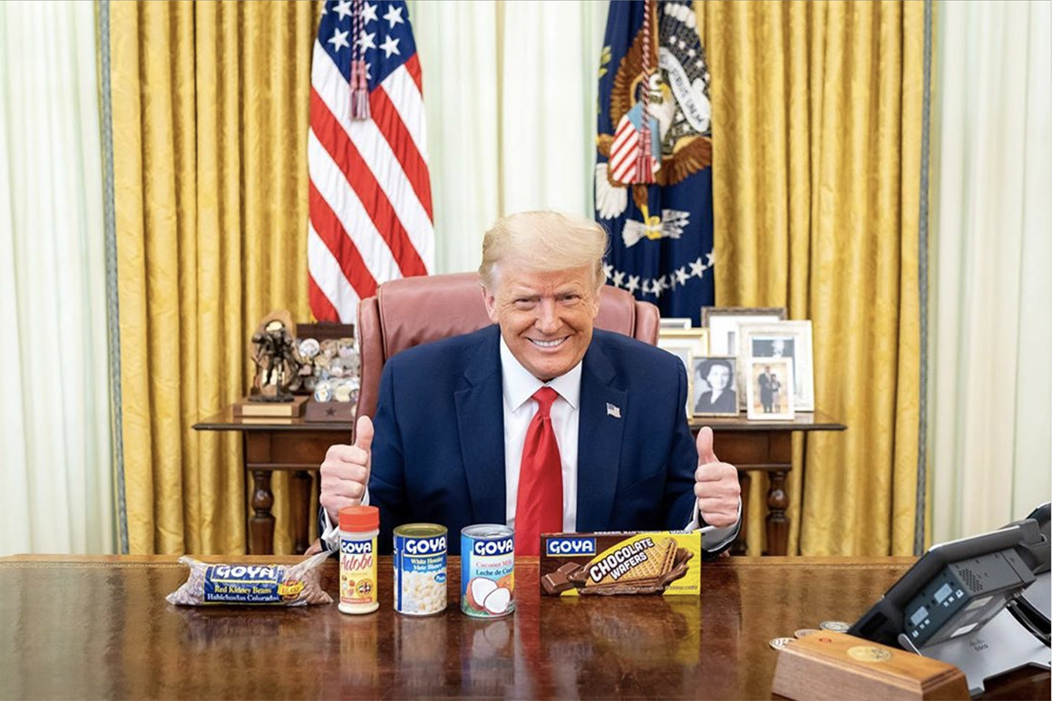 High Quality Trump with Goya beans Blank Meme Template