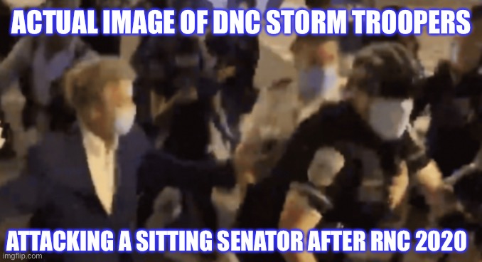 ACTUAL IMAGE OF DNC STORM TROOPERS ATTACKING A SITTING SENATOR AFTER RNC 2020 | made w/ Imgflip meme maker