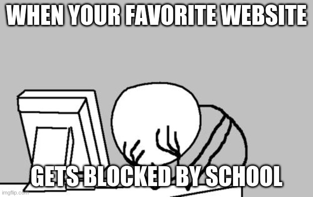 Computer Guy Facepalm Meme | WHEN YOUR FAVORITE WEBSITE; GETS BLOCKED BY SCHOOL | image tagged in memes,computer guy facepalm | made w/ Imgflip meme maker