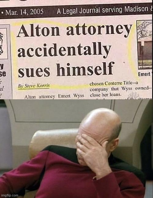 who does he owe money to? | image tagged in memes,captain picard facepalm,funny,ironic,news,barney will eat all of your delectable biscuits | made w/ Imgflip meme maker