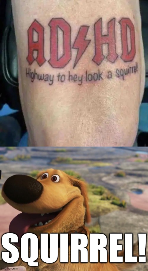 Highway to...SQUIRREL! | SQUIRREL! | image tagged in funny memes,tattoos | made w/ Imgflip meme maker