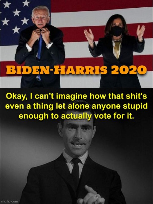 Too weird even for the Twilight Zone | image tagged in trump 2020,joe biden,kamala harris,politics,political | made w/ Imgflip meme maker