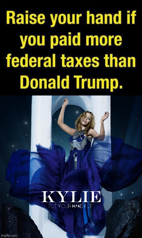 but kylie y would u even pay american income tax u loser | image tagged in kylie put your hands up,donald trump taxes | made w/ Imgflip meme maker