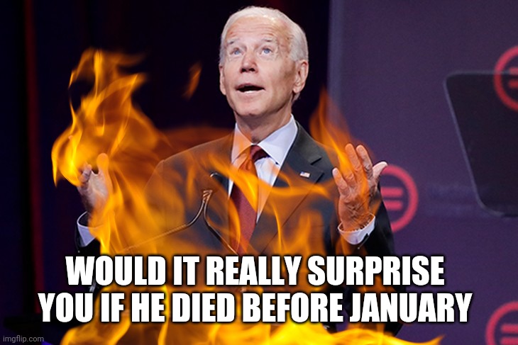 WOULD IT REALLY SURPRISE YOU IF HE DIED BEFORE JANUARY | made w/ Imgflip meme maker