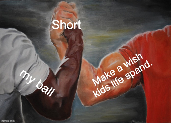 Epic Handshake | Short; Make a wish kids life spand. my ball | image tagged in memes,epic handshake | made w/ Imgflip meme maker