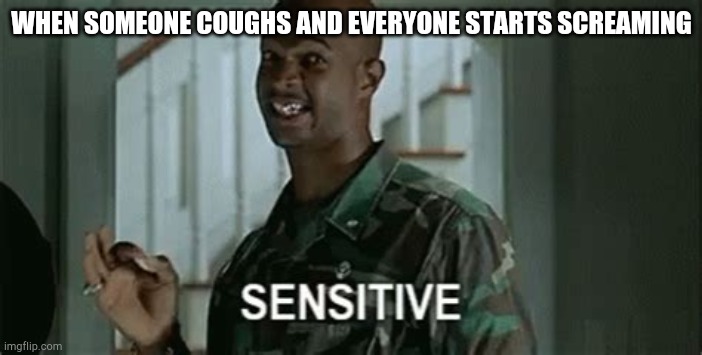 When someone coughs | WHEN SOMEONE COUGHS AND EVERYONE STARTS SCREAMING | image tagged in major payne,overly sensitive,memes | made w/ Imgflip meme maker