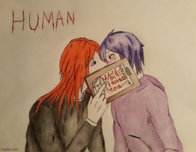 Art I made of Ben and Felix from the one story I wrote for English class called 'HUMAN', which Ben and Felix are humanoid robots | image tagged in robot,drawing,drawings,art,human,people | made w/ Imgflip meme maker