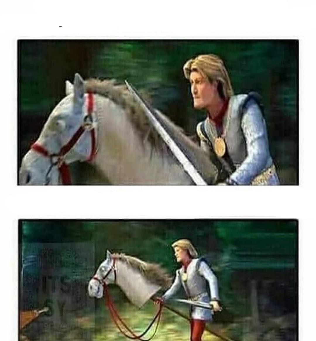 High Quality Prince Charming’s horse Blank Meme Template