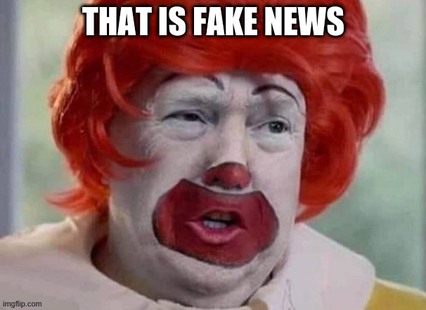 clown T | THAT IS FAKE NEWS | image tagged in clown t | made w/ Imgflip meme maker