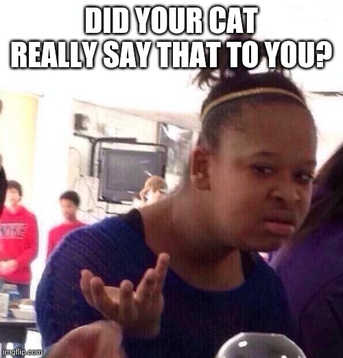 Black Girl Wat Meme | DID YOUR CAT REALLY SAY THAT TO YOU? | image tagged in memes,black girl wat | made w/ Imgflip meme maker