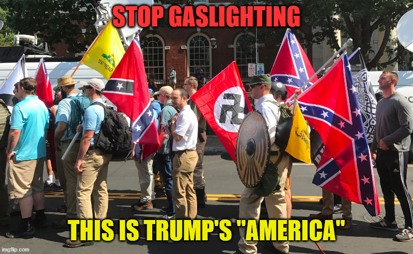 Trump's America | STOP GASLIGHTING; THIS IS TRUMP'S "AMERICA" | image tagged in trump's america | made w/ Imgflip meme maker