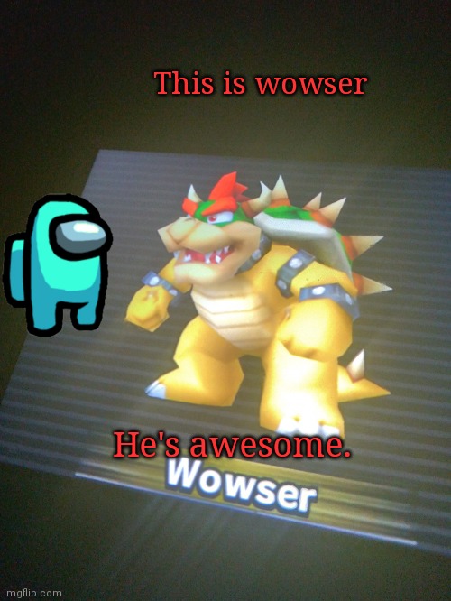 Wowser c: | This is wowser; He's awesome. | image tagged in wowser c,bowser | made w/ Imgflip meme maker