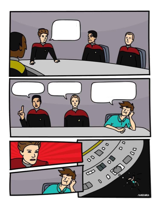 High Quality Star Trek Voyager Board Meeting Blank Meme Template