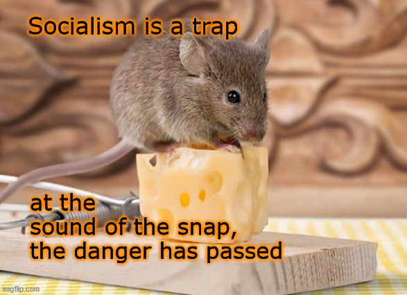 playing with socialism | Socialism is a trap; at the
sound of the snap,
the danger has passed | image tagged in socialism | made w/ Imgflip meme maker