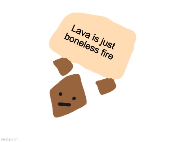 What do you guys think of my template ? | Lava is just boneless fire | image tagged in wholesome holding a sign | made w/ Imgflip meme maker