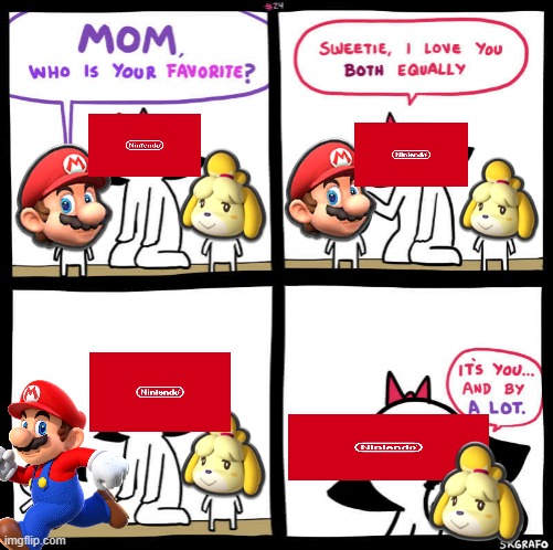 2020 in a Nutshell: Nintendo Edition | image tagged in mom who is your favorite | made w/ Imgflip meme maker