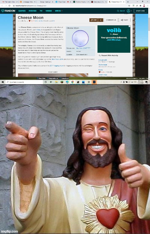 Cheese Moon | image tagged in memes,buddy christ | made w/ Imgflip meme maker