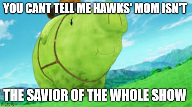 YOU CANT TELL ME HAWKS' MOM ISN'T; THE SAVIOR OF THE WHOLE SHOW | made w/ Imgflip meme maker