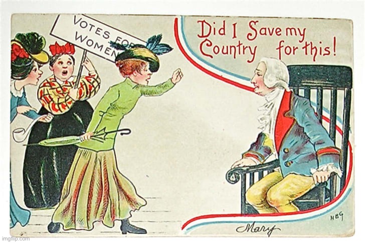 Cruel anti-suffragette propaganda Blank Meme Template